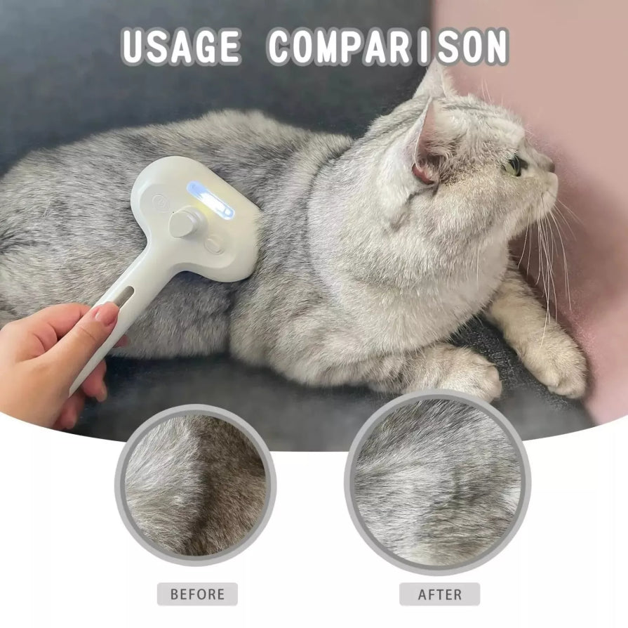 3In1 Pet Steam Brush Dog Hair Brush Cat Hair Brush Electric Steam Spray