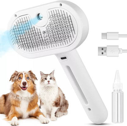 3In1 Pet Steam Brush Dog Hair Brush Cat Hair Brush Electric Steam Spray