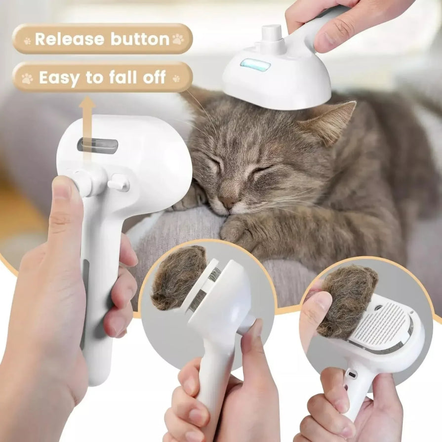 3In1 Pet Steam Brush Dog Hair Brush Cat Hair Brush Electric Steam Spray