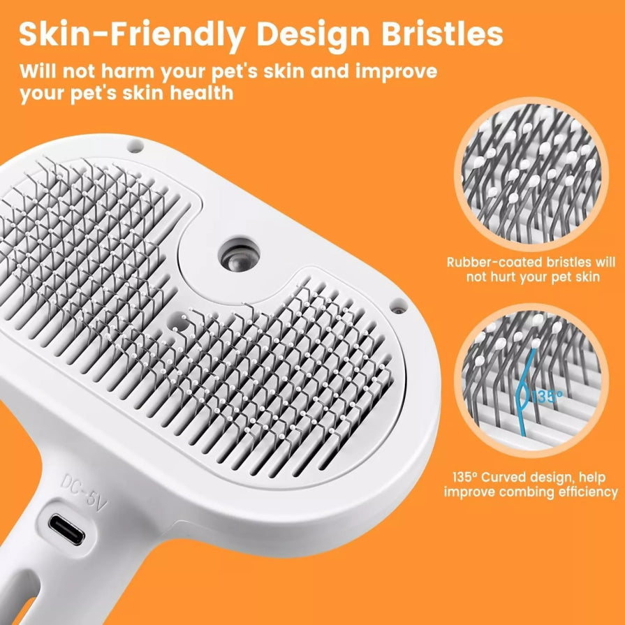 3In1 Pet Steam Brush Dog Hair Brush Cat Hair Brush Electric Steam Spray