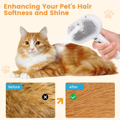 3In1 Pet Steam Brush Dog Hair Brush Cat Hair Brush Electric Steam Spray